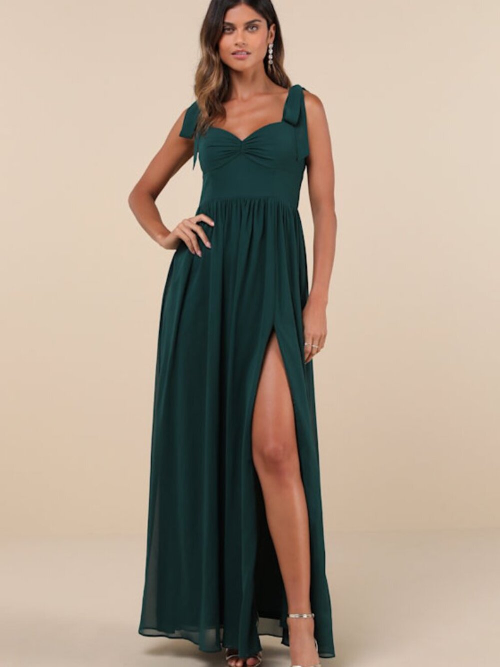 Lulus Radiant Charisma Emerald Maxi Dress Green - Medium - NWT